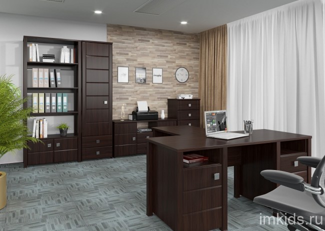 Стеллаж комбинированный Изабель ИЗ-62К (орех темный орех темный  900x450x2102)