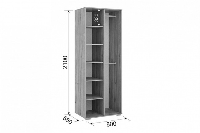 Гарнитур для спальни Лайк КС69 (дуб мария дуб мария, изумруд сосна )