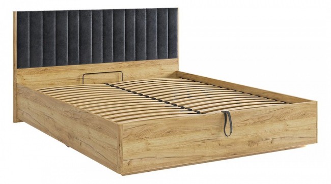 Кровать двуспальная Адам (дуб крафт золотой  грей алькантара 2074x1702x1005)