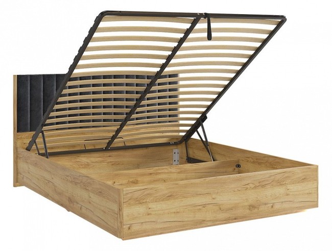 Кровать двуспальная Адам (дуб крафт золотой  грей алькантара 2074x1702x1005)