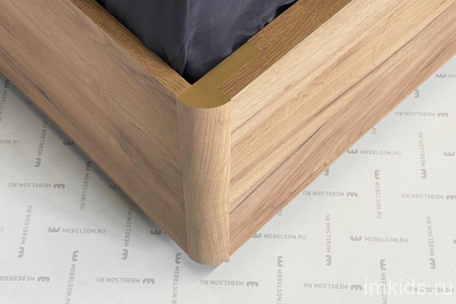 Кровать двуспальная Адам (дуб крафт золотой  грей алькантара 2074x1702x1005)