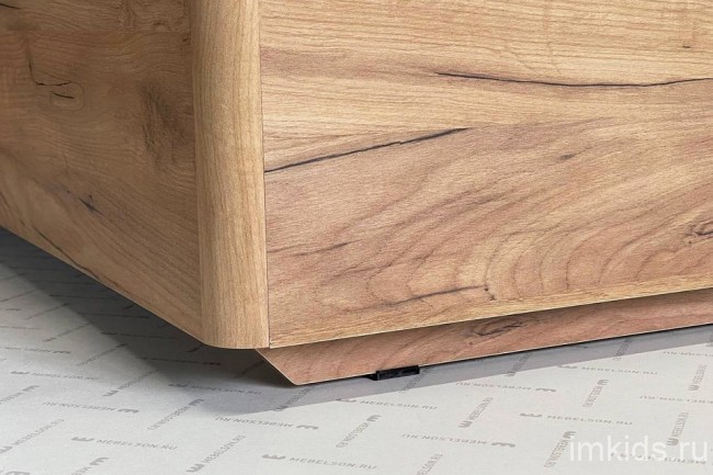 Кровать двуспальная Адам (дуб крафт золотой  грей алькантара 2074x1702x1005)