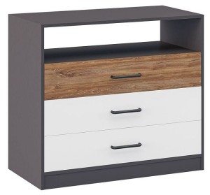 Комод Мальма (графит белый, дуб стирлинг  830x450x840)
