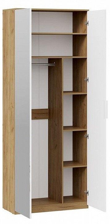 Шкаф платяной Хилтон Исп. 2 (дуб крафт золотой белый  900x428x2260)