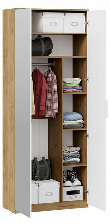 Шкаф платяной Хилтон Исп. 2 (дуб крафт золотой белый  900x428x2260)