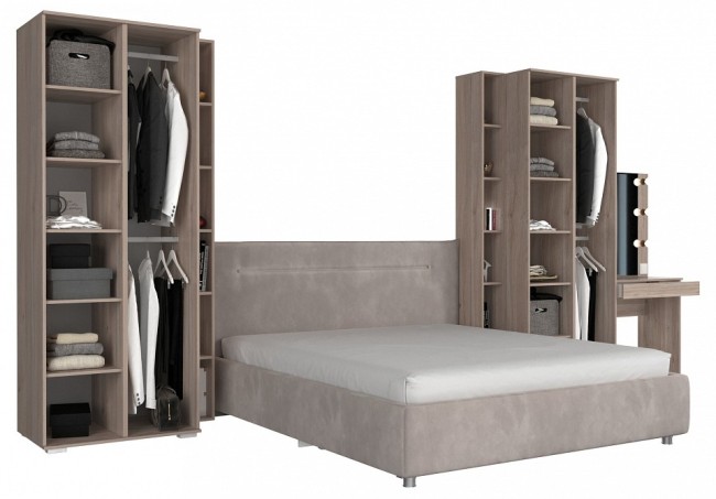 Гарнитур для спальни Лайк КС97 (дуб мария дуб мария, индиго капучино )