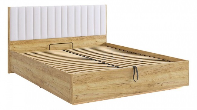 Кровать двуспальная Адам (дуб крафт золотой  белоснежный 2074x1702x1005)