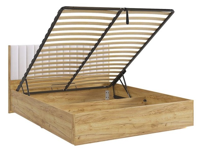 Кровать двуспальная Адам (дуб крафт золотой  белоснежный 2074x1702x1005)