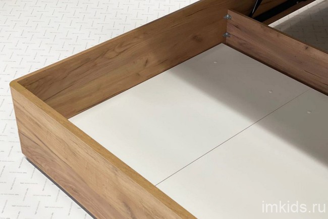 Кровать двуспальная Адам (дуб крафт золотой  белоснежный 2074x1702x1005)