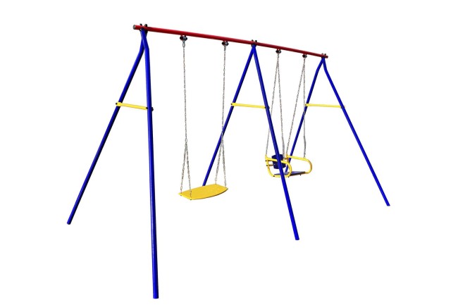 Качели дачные "Пионер 2" двойные качели цепные со спинкой + качели цепные