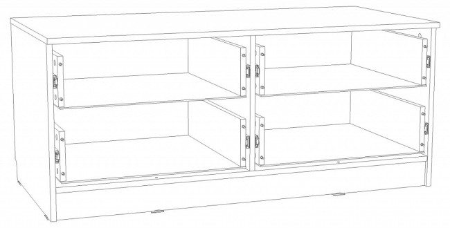 Тумба под ТВ Оливия НМ 040.48 Ф (дуб сонома дерево белое  1202x578x512)