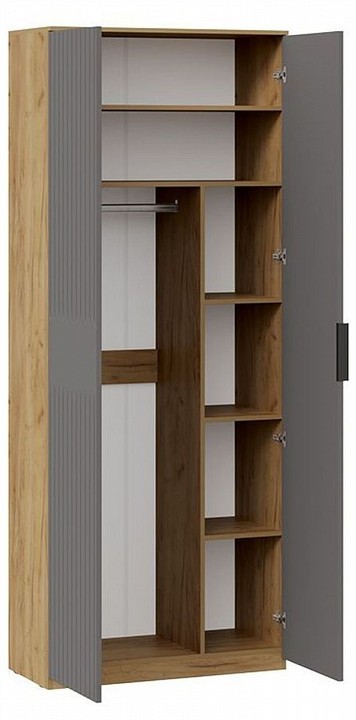 Шкаф платяной Хилтон Исп. 2 (дуб крафт золотой графит  900x428x2260)