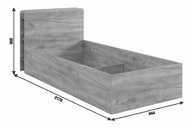 Кровать односпальная Юниор (белое дерево 2178x944x805) Кровать односпальная Юниор (белое дерево 2178x944x805)