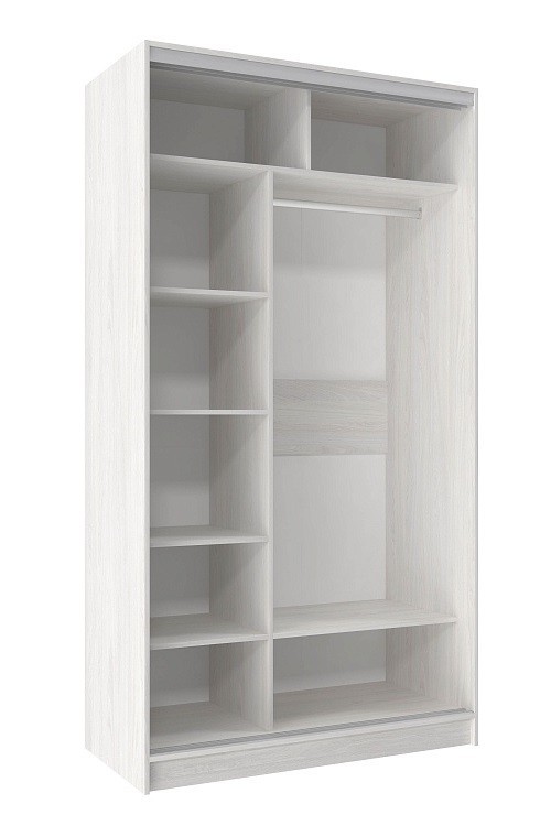 Шкаф-купе двухдверный с зеркалом 1200 Домашний Ясень Анкор светлый