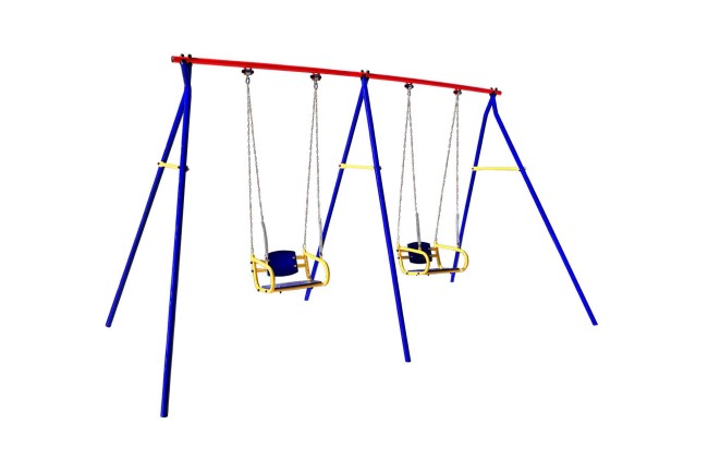 Качели дачные "Пионер 2К" двойные качели цепные со спинкой-2шт