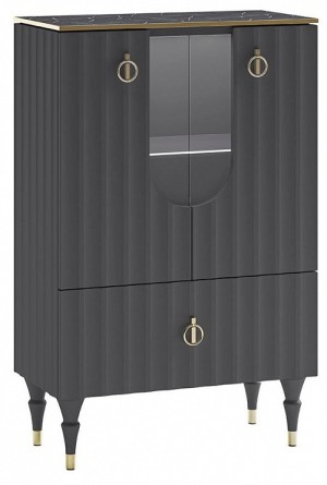 Тумба-витрина Лоренсо (графит графит, неокрашенный  780x400x1240)