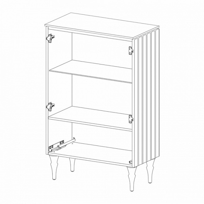 Тумба-витрина Лоренсо (графит графит, неокрашенный  780x400x1240)