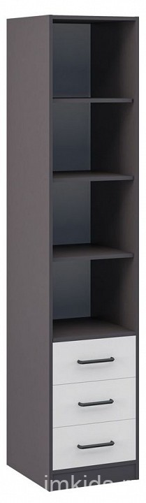 Стеллаж комбинированный Мальма (графит белый  430x450x2000)