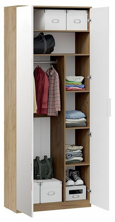 Шкаф платяной Хилтон Исп. 2.1 (дуб крафт золотой белый  900x428x2260)