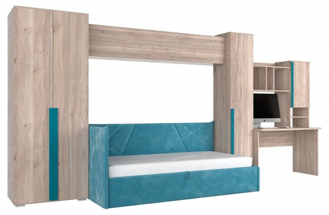 Гарнитур для детской Лайк КД155 (дуб мария дуб мария, изумруд сосна )