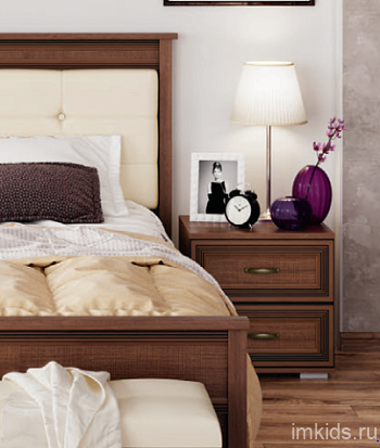 Кровать с ортопедическим основанием Ливорно ЛКР-1 140х200, орех Кровать с ортопедическим основанием Ливорно ЛКР-1 140х200, орех