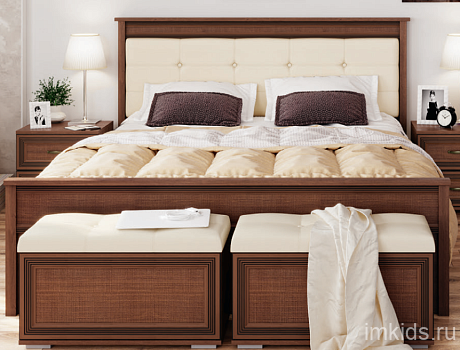 Кровать с ортопедическим основанием Ливорно ЛКР-1 140х200, орех Кровать с ортопедическим основанием Ливорно ЛКР-1 140х200, орех
