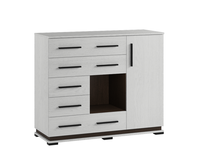 Комод с полками Модена МК-2, ясень анкор светлый/венге Комод с полками Модена МК-2, ясень анкор светлый/венге