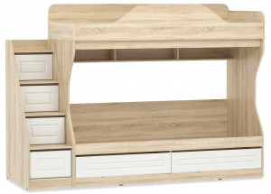 Кровать двухъярусная Оливия НМ 041.51 М1 (дуб сонома белый  2378x848x1691)