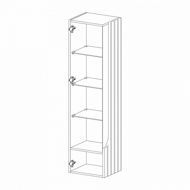 Тумба-витрина Лоренсо (графит графит, неокрашенный  390x340x1500)