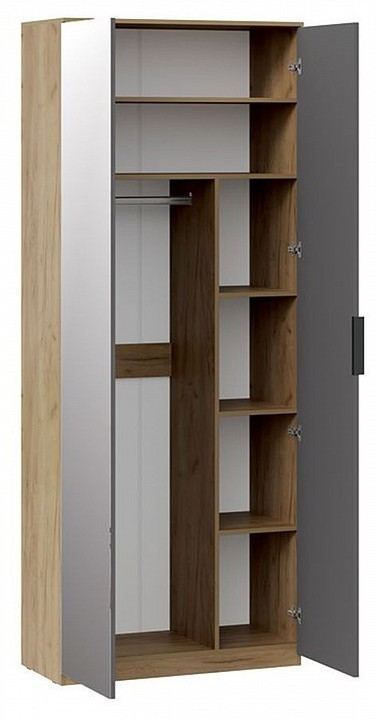 Шкаф платяной Хилтон Исп. 2.1 (дуб крафт золотой графит  900x428x2260)