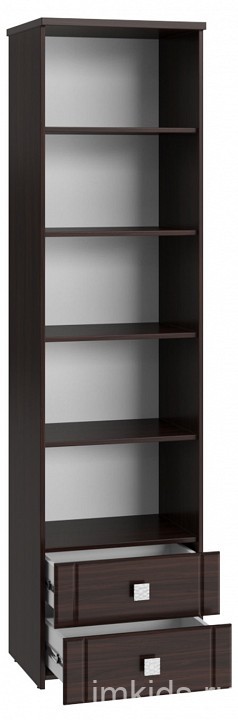 Шкаф для белья Изабель ИЗ-63К с зеркалом (орех темный зеркальный, орех темный  550x450x2106)