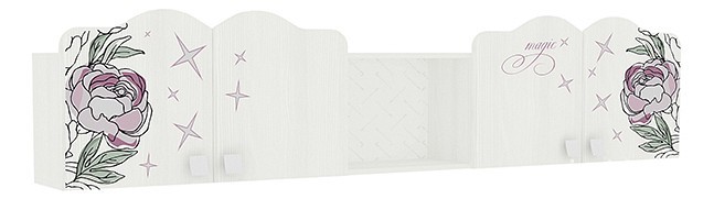 Полка комбинированная Фэнтези MDF-04 (белый рамух белый рамух с рисунком  1942x245x452)