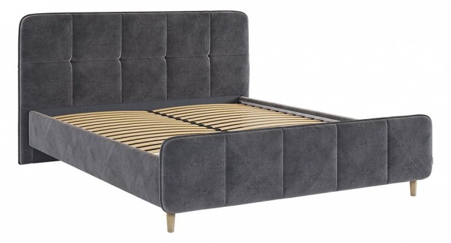 Кровать двуспальная Грета ( грей алькантара 2130x1820x1040) Кровать двуспальная Грета ( грей алькантара 2130x1820x1040)