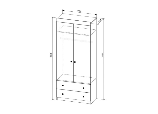 Ki Ki Шкаф 900 с ящиками ШД 900.1