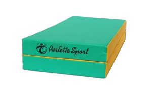Мат № 3 (100 х 100 х 10) складной "PERFETTO SPORT" зелёно/жёлтый