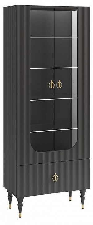 Шкаф-витрина Лоренсо (графит графит, неокрашенный  780x400x2000)