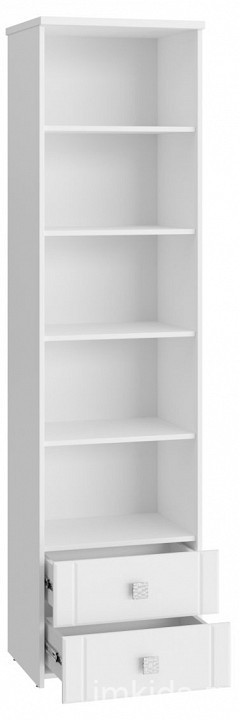 Шкаф-витрина Изабель ИЗ-63К со стеклом (белое дерево белый структурный, неокрашенный  550x450x2106)