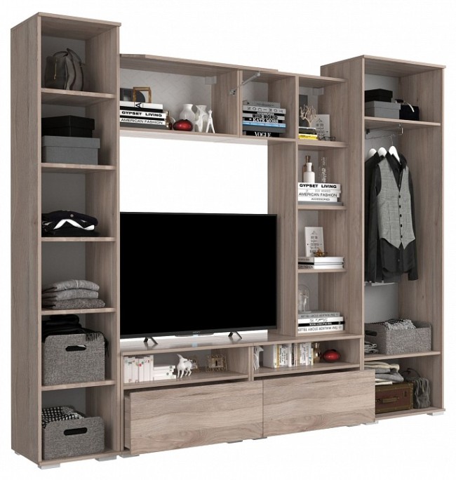 Стенка для гостиной Лайк КГ7 (дуб мария галька, дуб мария  )