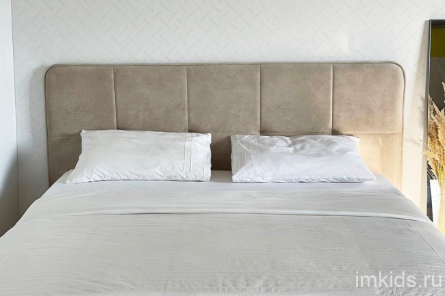 Кровать двуспальная Грета ( песок алькантара 2130x1820x1040) Кровать двуспальная Грета ( песок алькантара 2130x1820x1040)