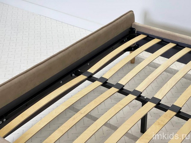 Кровать двуспальная Грета ( песок алькантара 2130x1820x1040) Кровать двуспальная Грета ( песок алькантара 2130x1820x1040)