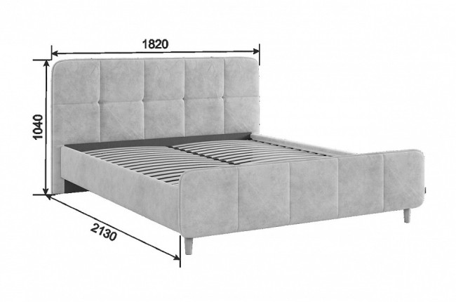 Кровать двуспальная Грета ( песок алькантара 2130x1820x1040) Кровать двуспальная Грета ( песок алькантара 2130x1820x1040)