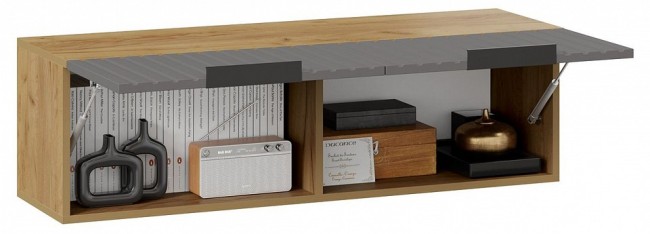 Полка навесная Хилтон (дуб крафт золотой графит  1102x324x328)