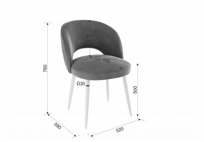 Набор из 2 стульев Моли (черный зеленый 520x590x760) Набор из 2 стульев Моли (черный зеленый 520x590x760)