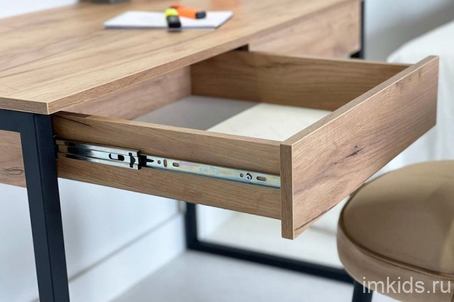 Стол письменный Юниор (дуб крафт золотой, черный муар дуб крафт золотой  1100x580x750)