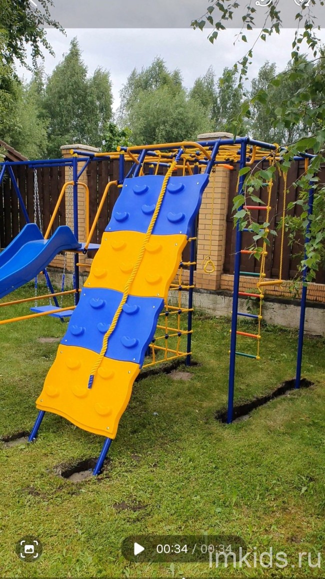 Комплект игрового комплекса Вереск "Модель № 3 с горкой +  паутина + скаладром", качели доска