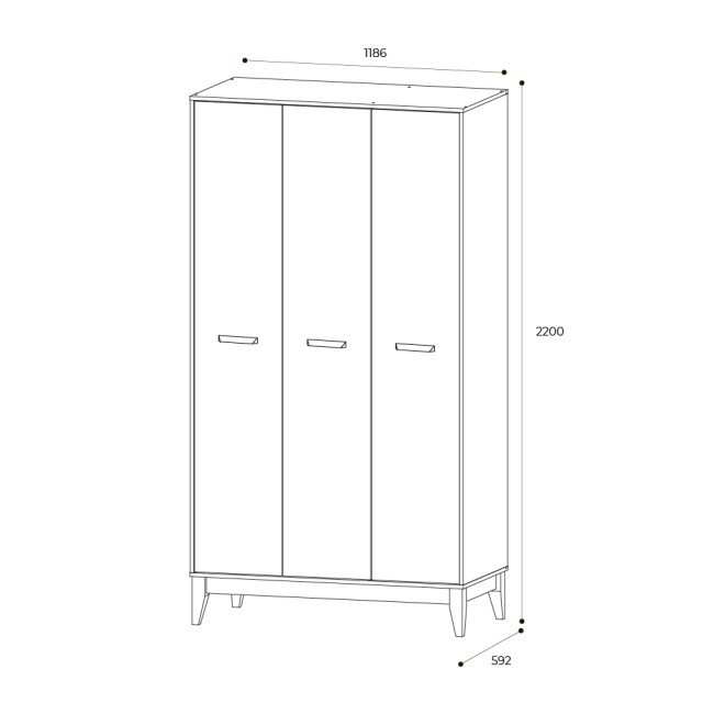 Шкаф для одежды и белья Скандика