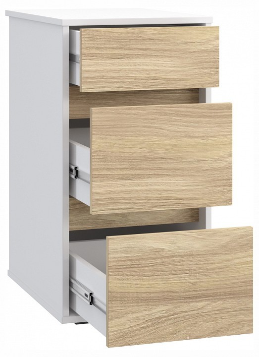 Тумбочка Оскар ОС-10 (белый структурный блэквуд ячменный  400x550x760)