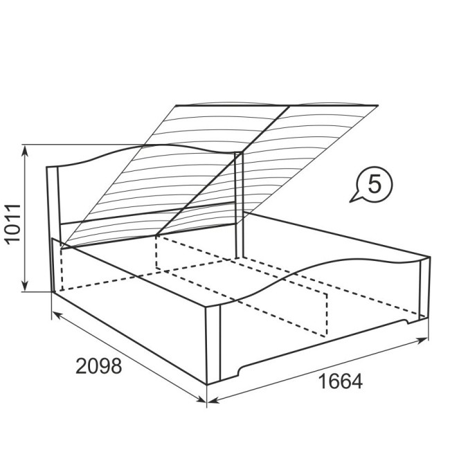 Кровать с подъемным механизмом Виктория 05 160х200