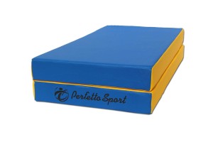 Мат № 3 (100 х 100 х 10) складной "PERFETTO SPORT" сине/жёлтый