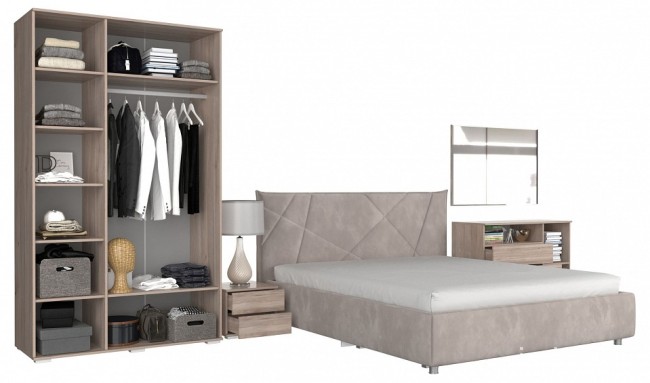 Гарнитур для спальни Лайк КС70 (дуб мария дуб мария, фуксия капучино )